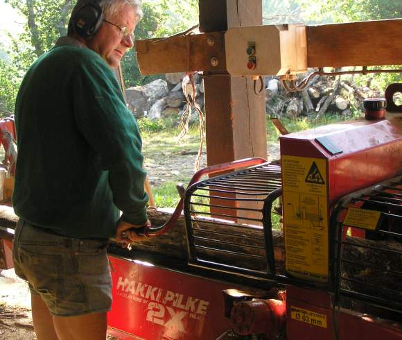 First wood cutting machine and Roger Fournier