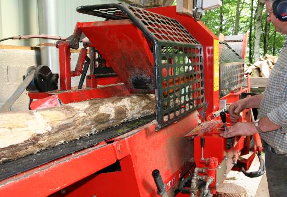 View of the second wood cutting machine during loading of the truck