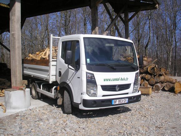 Camion de livraison de bois plein